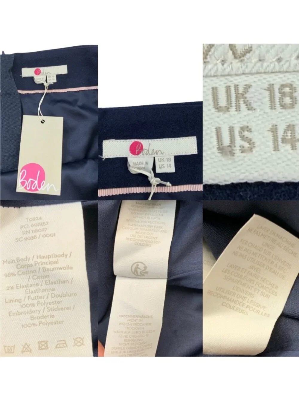 Boden Tilda Embroidered Skirt 14 Blue Bird Design - Picture 7 of 12
